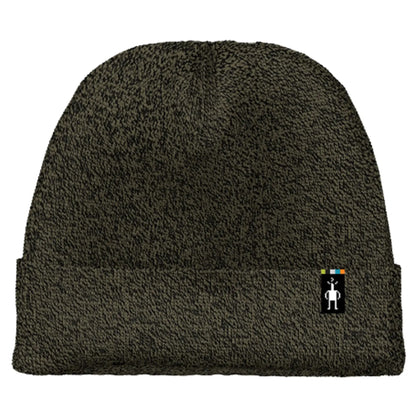 Side view of the Smartwool Cozy Cabin Hat in winter moss against a white background.