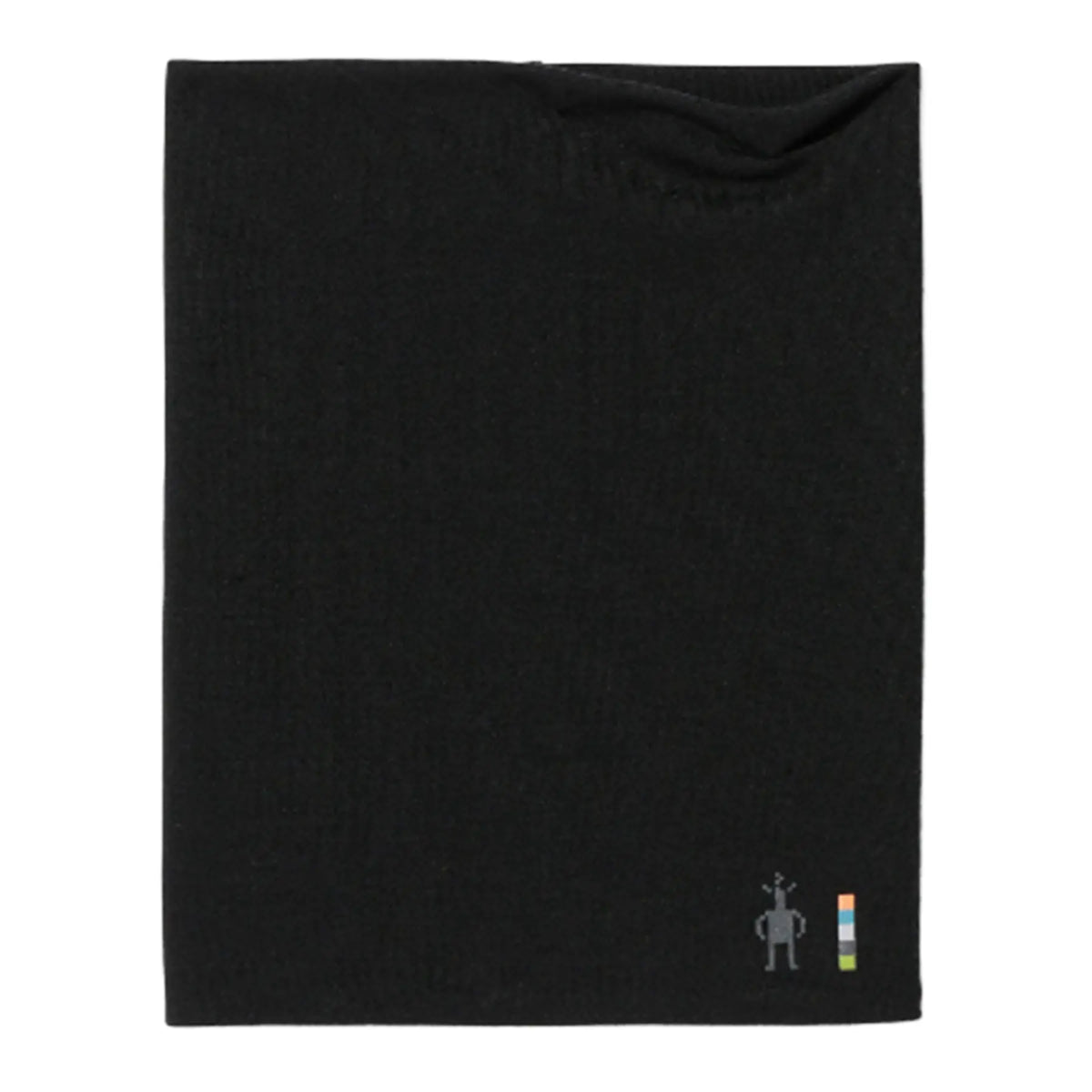Side view of the Smartwool Thermal Merino Reversible Neck Gaiter in black against a white background.