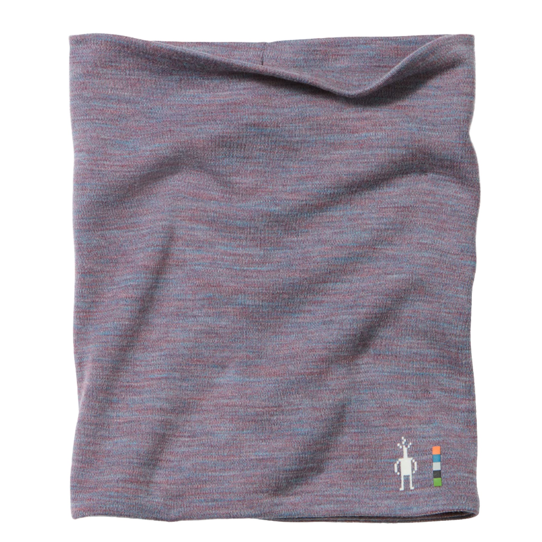 The Smartwool Thermal Merino Reversible Pattern Neck Gaiter in Chalk Violet Heather against a white background.
