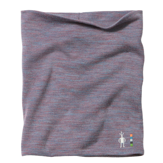 The Smartwool Thermal Merino Reversible Pattern Neck Gaiter in Chalk Violet Heather against a white background.