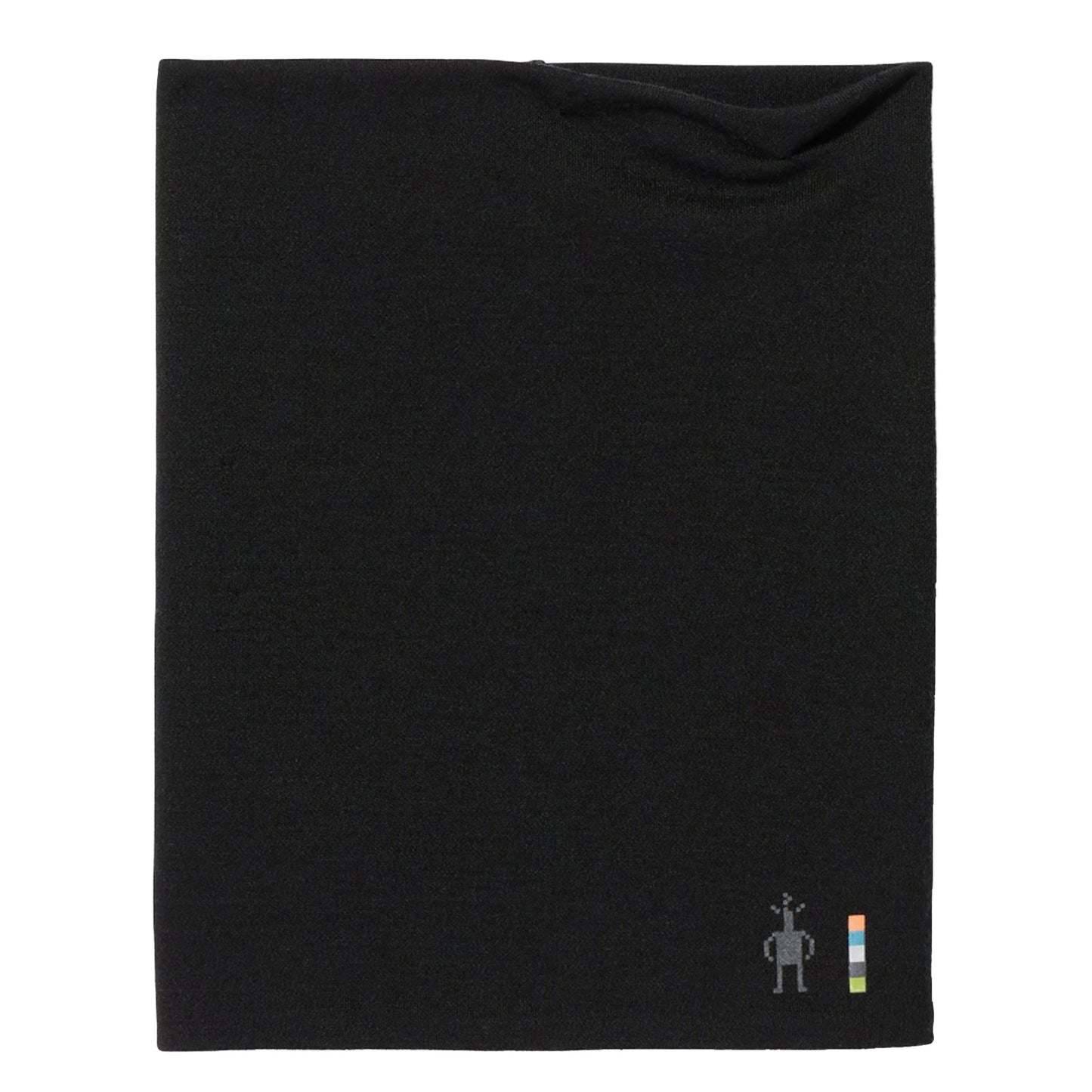 The Smartwool Thermal Merino Reversible Pattern Neck Gaiter in Black-Black against a white background.