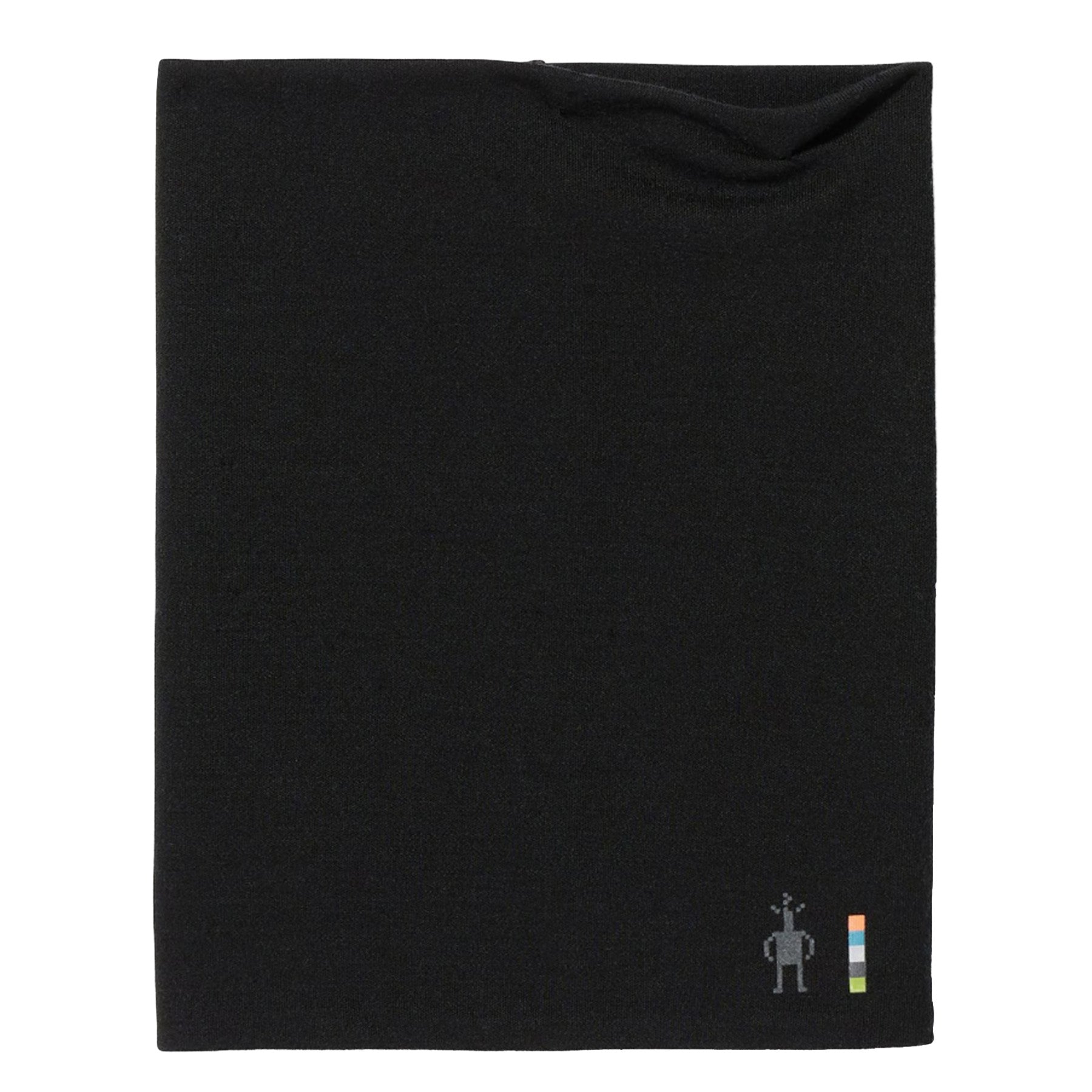 The Smartwool Thermal Merino Reversible Pattern Neck Gaiter in Black-Black against a white background.