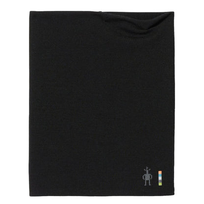 The Smartwool Thermal Merino Reversible Pattern Neck Gaiter in Black-Black against a white background.