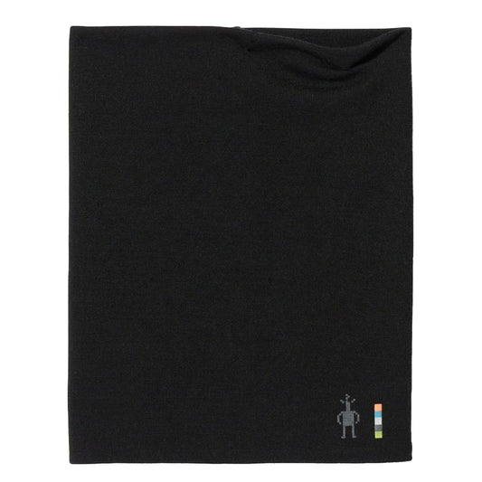 The Smartwool Thermal Merino Reversible Pattern Neck Gaiter in Black-Black against a white background.