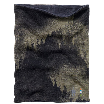 The Smartwool Thermal Merino Reversible Pattern Neck Gaiter in North Woods Foggy Pines against a white background.