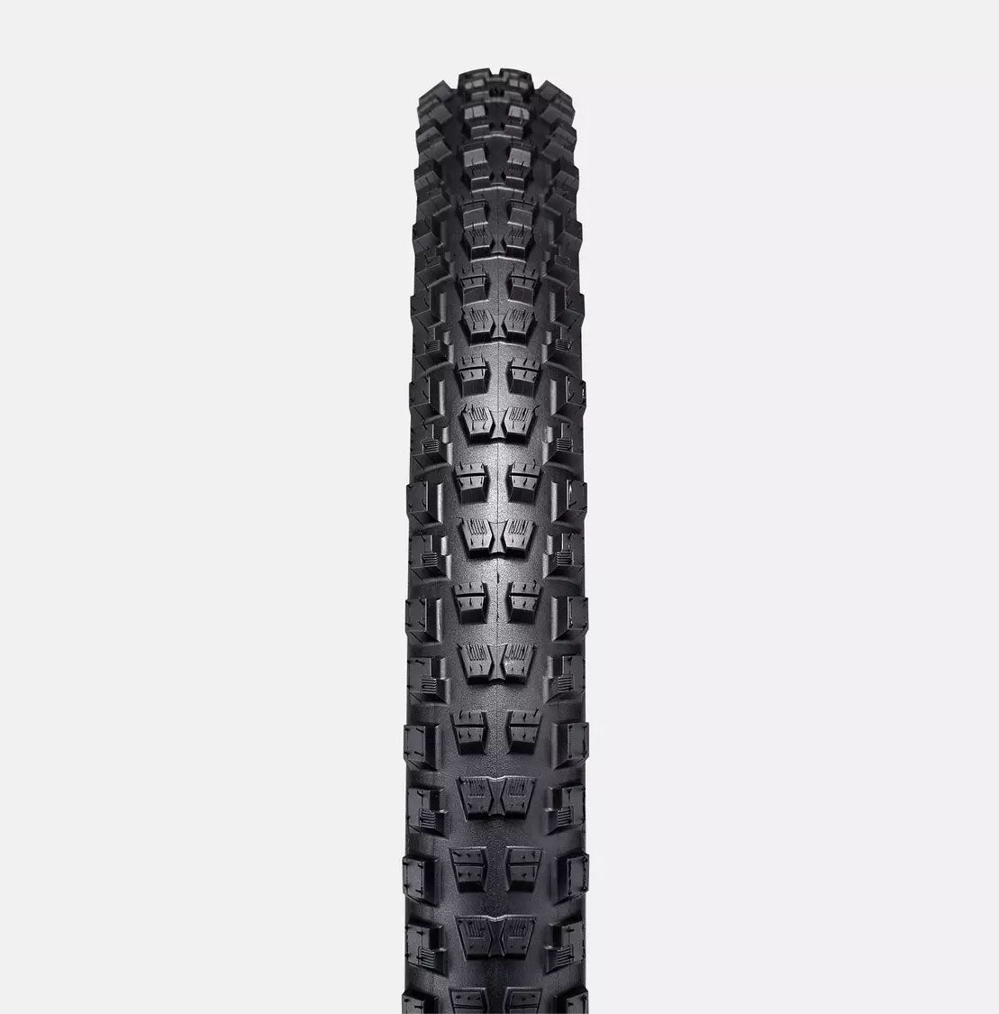 Front view of the Specialized Butcher Grid Gravity T9 TLR Enduro Tire, detailing the tread pattern and shown on a white background.