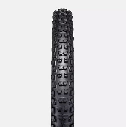 Front view of the Specialized Butcher Grid Gravity T9 TLR Enduro Tire, detailing the tread pattern and shown on a white background.