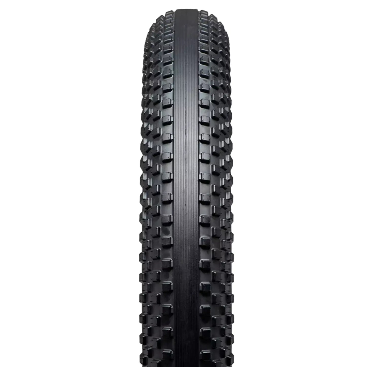 Tread profile of the Specialized Carless Whisper Flat Resistant Wirebead Cargo Reflective Tire 20 x 3.5 inch (90-406mm) in black against a white background.