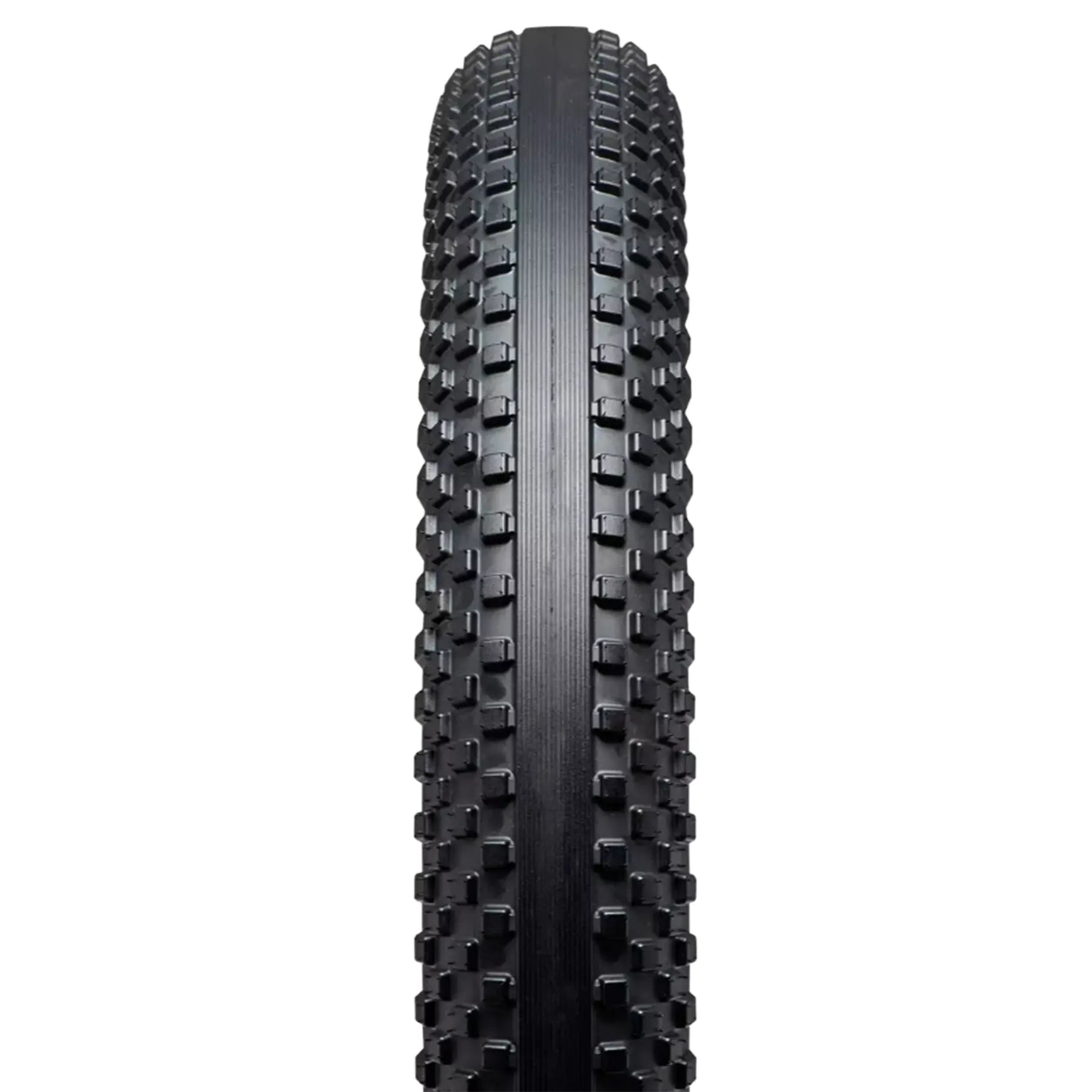 Tread profile of the Specialized Carless Whisper Flat Resistant Wirebead Cargo Reflective Tire 20 x 3.5 inch (90-406mm) in black against a white background.
