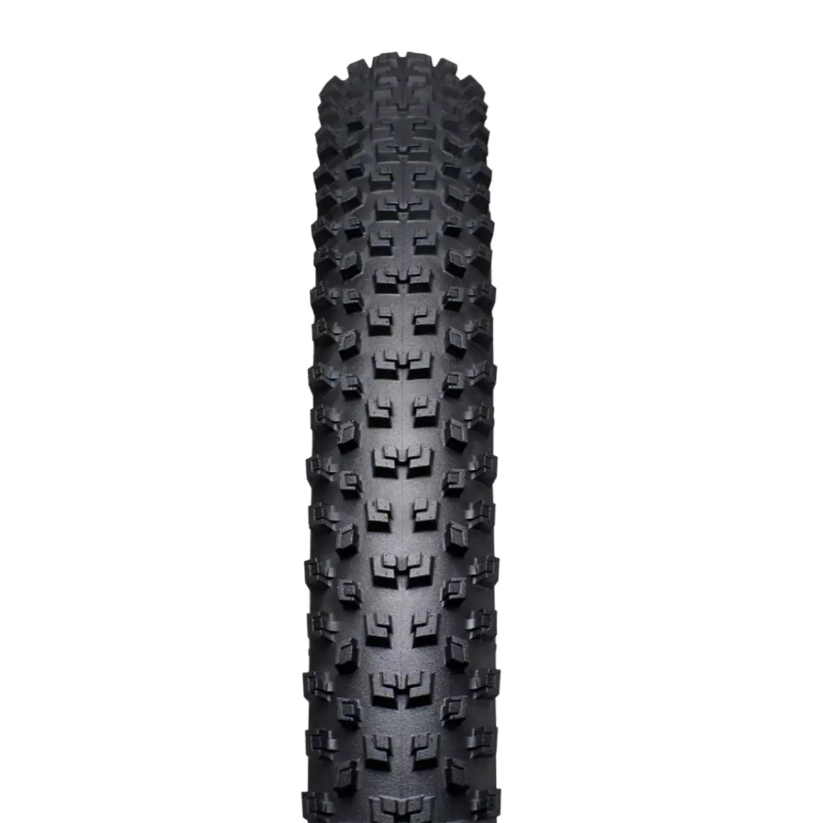 Straight on view of the Specialized Ground Control Sport Tire 27.5/650B x 2.35 inch (59-584mm) with a knobby mounting bike tread in black against a white background.