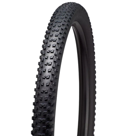 Angled view of the Specialized Ground Control Sport Tire 27.5/650B x 2.35 inch (59-584mm) with a knobby mounting bike tread in black against a white background.