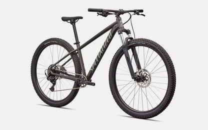 Dark grey Specialized Rockhoper Sport mountain bike on a white background