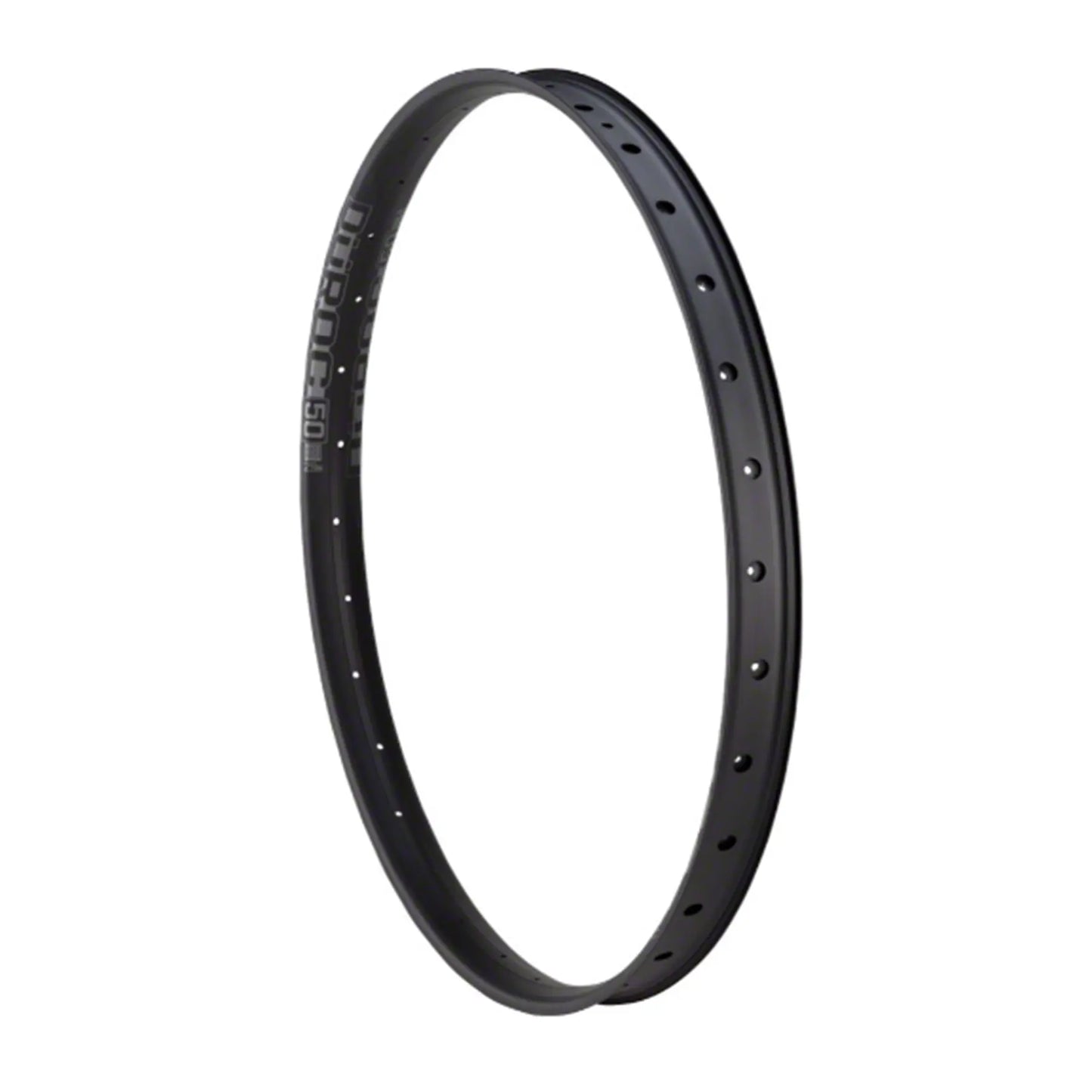 Angled view of the Sun Ringle Duroc 50 32 Hole 29 inch Black Rim against a white background.