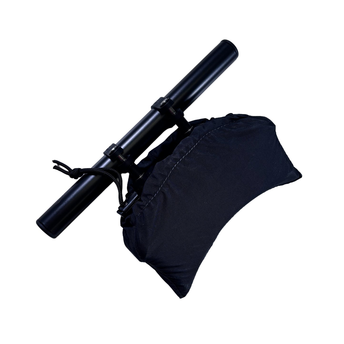 Closeup view of the neckrest and bar in  the T-Cycle Finer Recliner Medium Neckrest Kit for Catrike Seats
against a white background.