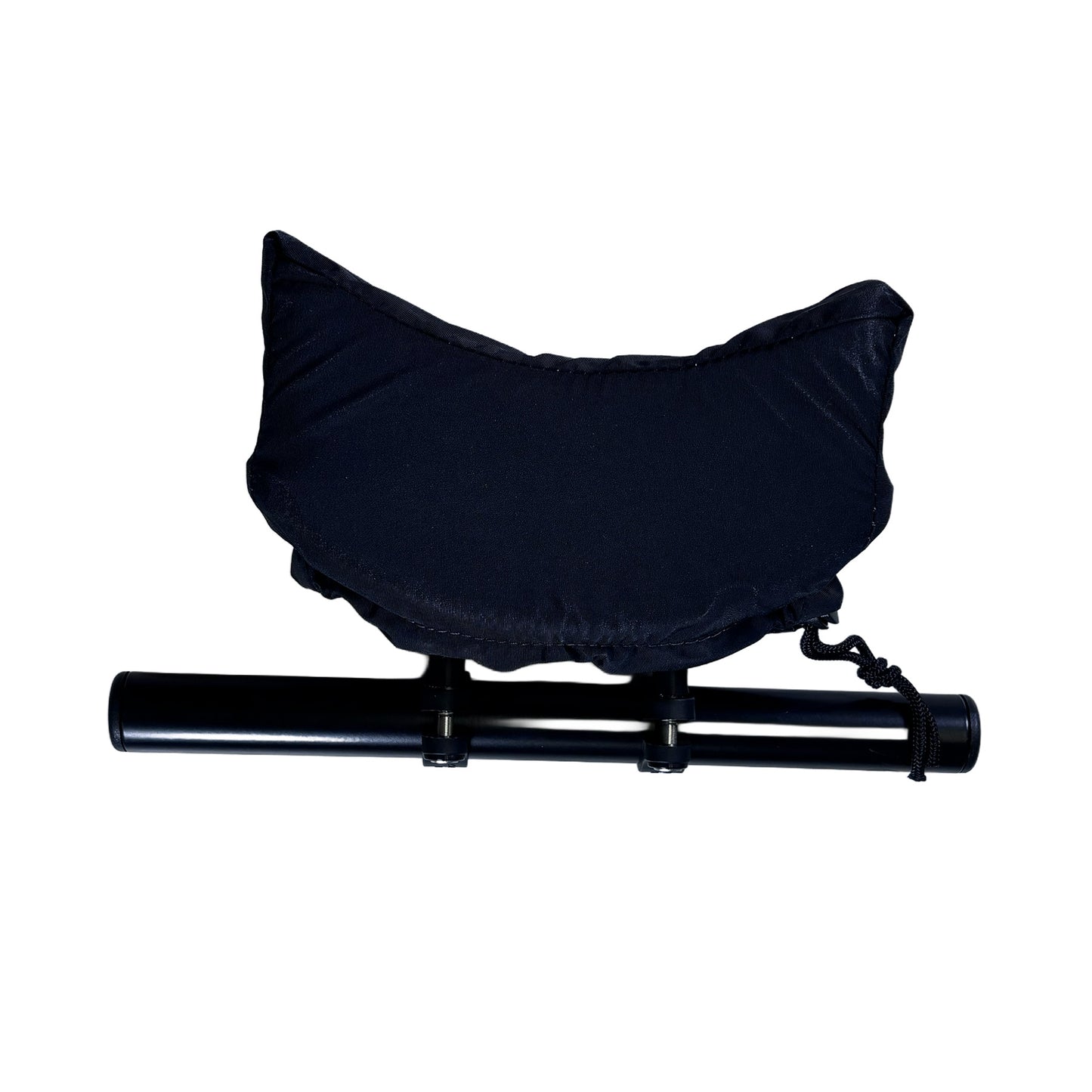 Closeup view of the neckrest and bar in  the T-Cycle Finer Recliner Medium Neckrest Kit for ICE Trikes Mesh Seats
against a white background.