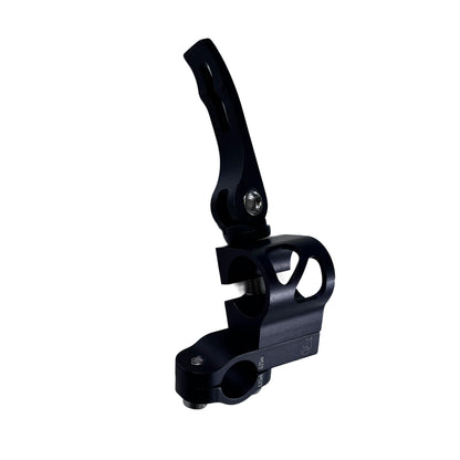 Closeup view of the quick release mount in the T-Cycle Finer Recliner Medium Neckrest Kit for HP Velotechnik ErgoMesh Classic and Gekko Seats against a white background.
