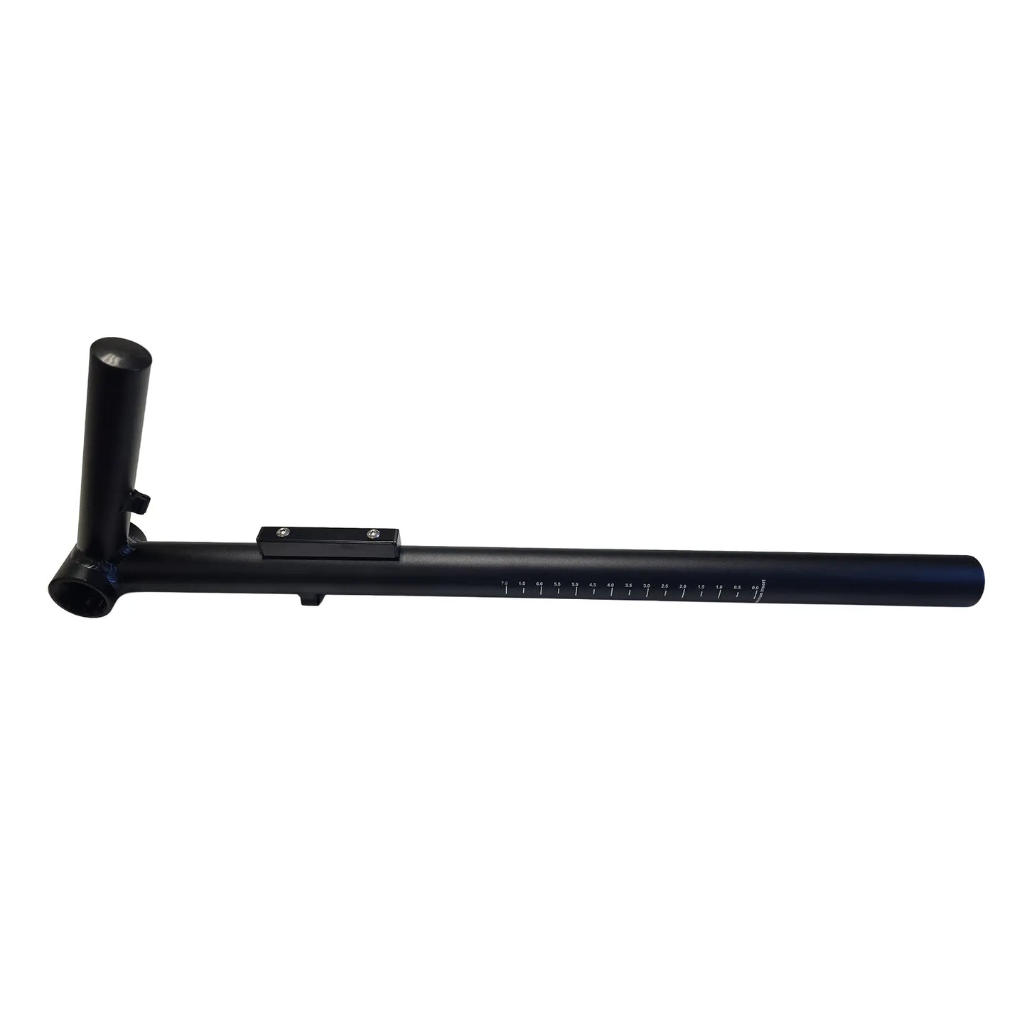 Angled side view of the TerraTrike Take Off Standard Boom in black against a white background.