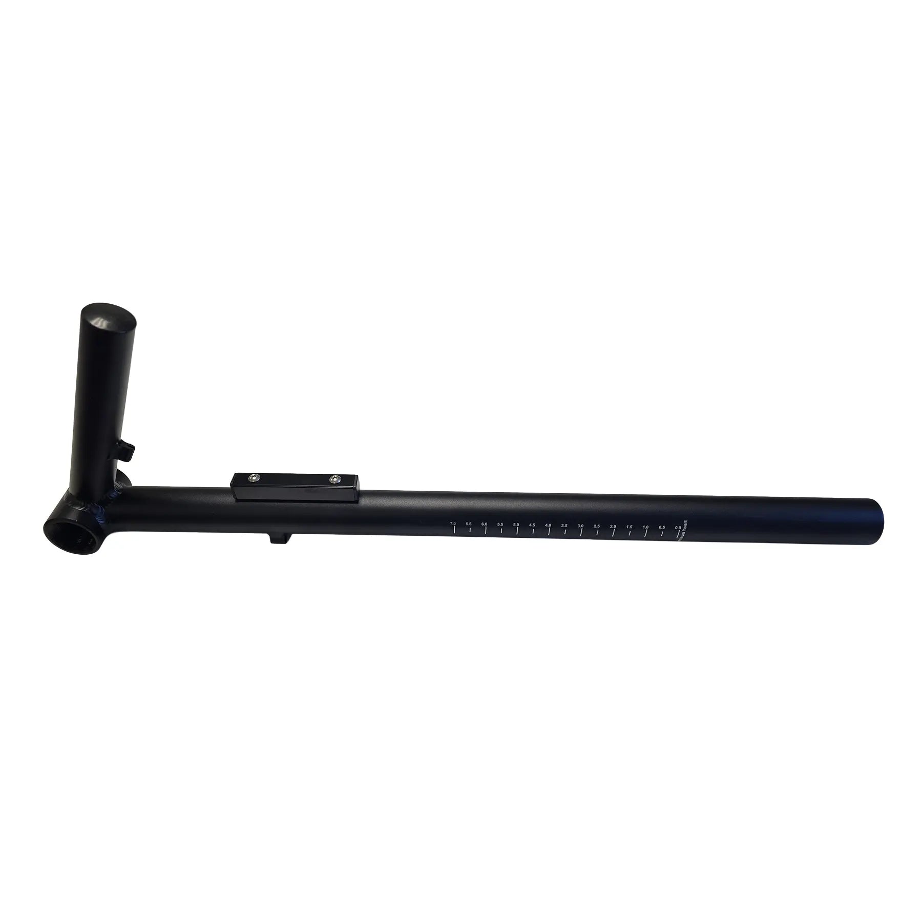 Angled side view of the TerraTrike Take Off Standard Boom in black against a white background.