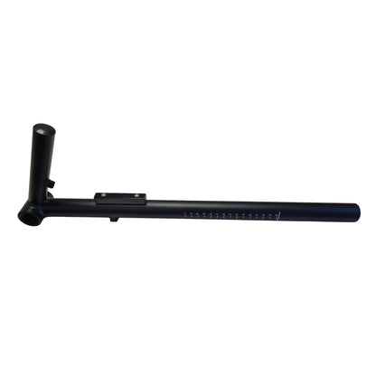 Angled side view of the TerraTrike Take Off Standard Boom in black against a white background.
