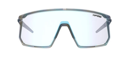 Front view of clear mist Tifosi Moab sunglasses clear lenses on a white background. 
