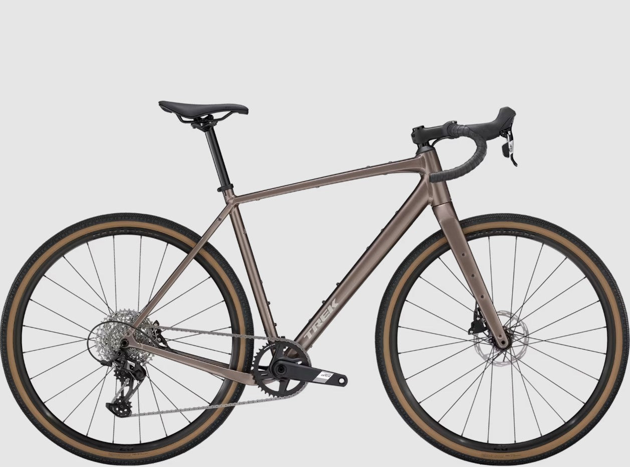 Bronze Trek Checkpoint ALR with black components and tan-wall tires on a white background.