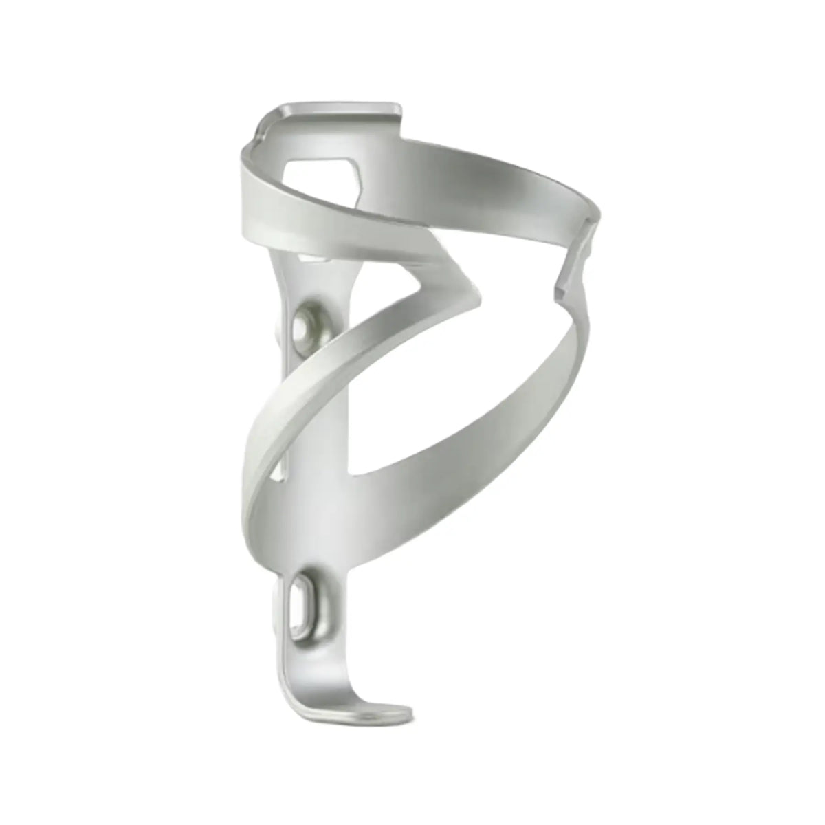 Angled side view of the Trek Elite Recycled Water Bottle Cage in Lunar Silver against a white background.