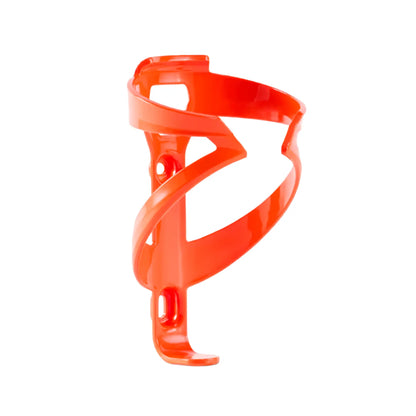 Angled side view of the Trek Elite Recycled Water Bottle Cage in Roarange against a white background.