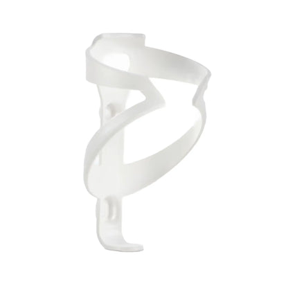 Angled side view of the Trek Elite Recycled Water Bottle Cage in White against a white background.