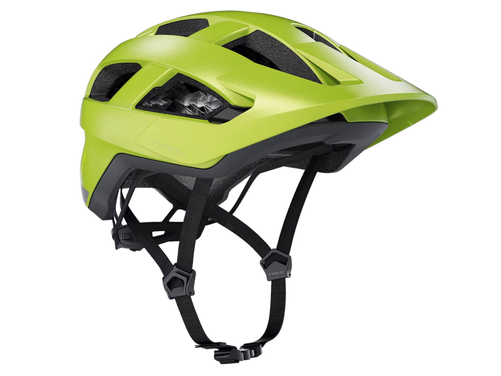 Front quarter view of the Trek Quantum WaveCel Mountain Bike Helmet in the color Power Surge, shown on a white background.