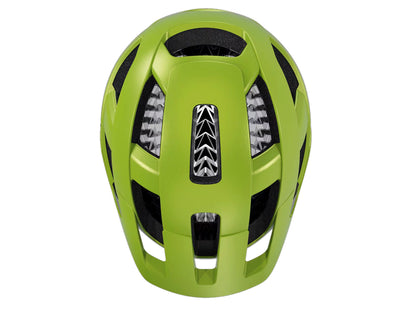 Top view of the Trek Quantum WaveCel Mountain Bike Helmet in the color Power Surge, shown on a white background.