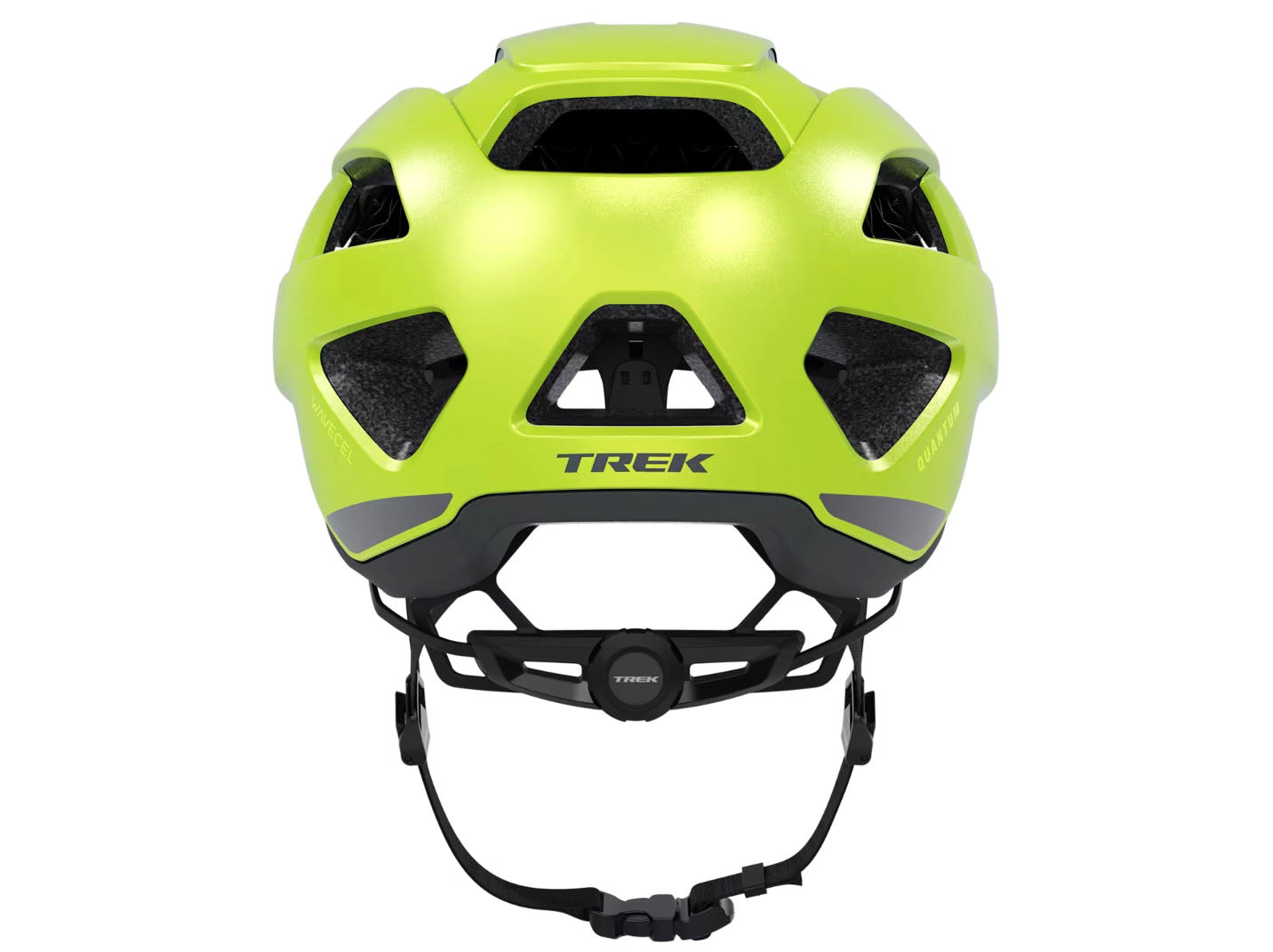 Rear view of the Trek Quantum WaveCel Mountain Bike Helmet in the color Power Surge, shown on a white background.