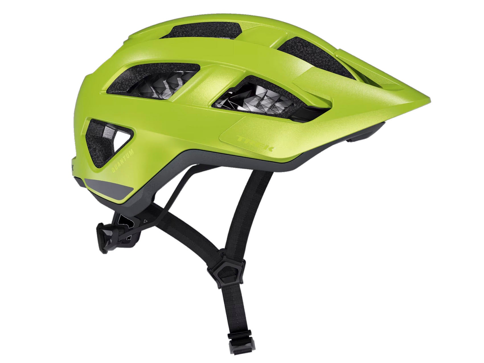 Side view of the Trek Quantum WaveCel Mountain Bike Helmet in the color Power Surge, shown on a white background.