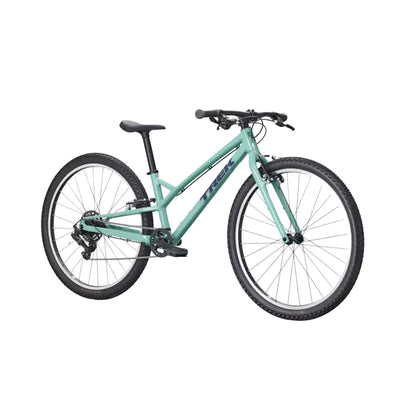 Angled side view of the Trek Wahoo 26 Path in Blue Sage against a white background.