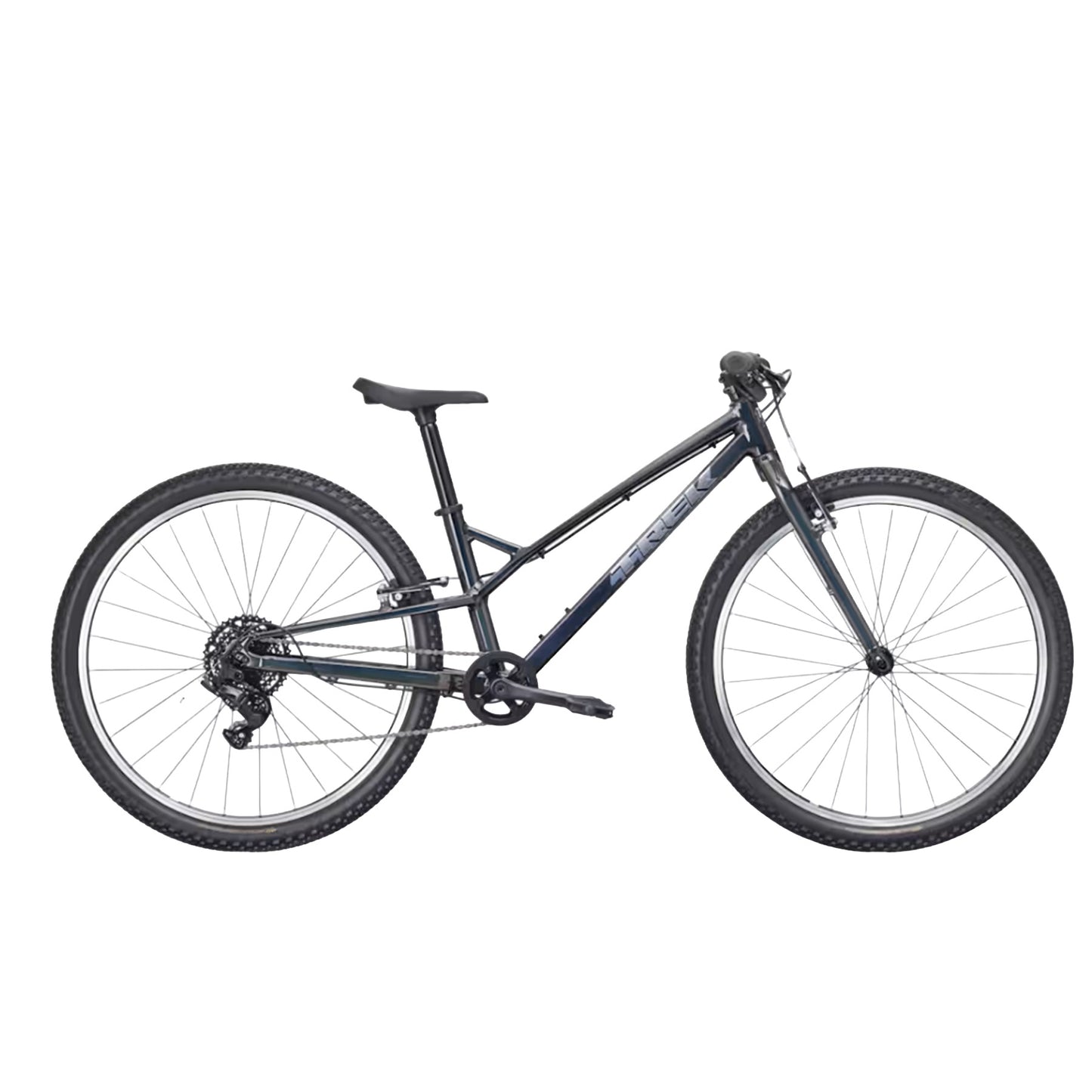 Side view of the Trek Wahoo 26 Path in Dark Prismatic against a white background.