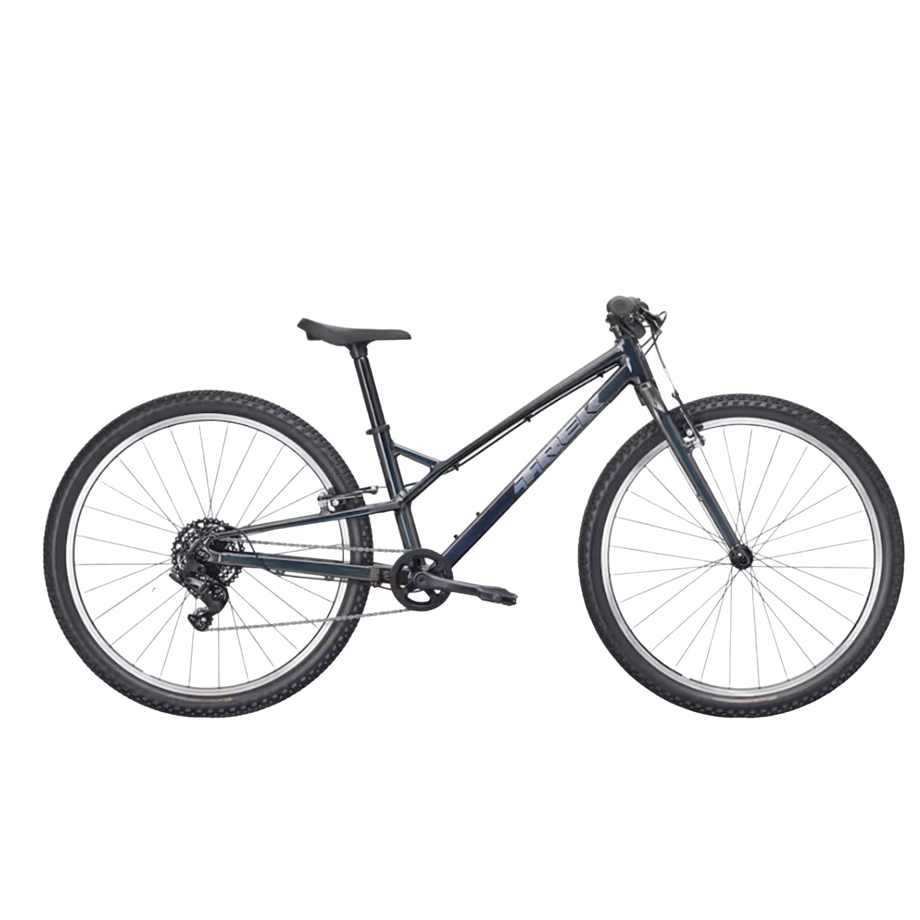 Side view of the Trek Wahoo 26 Path in Dark Prismatic against a white background.