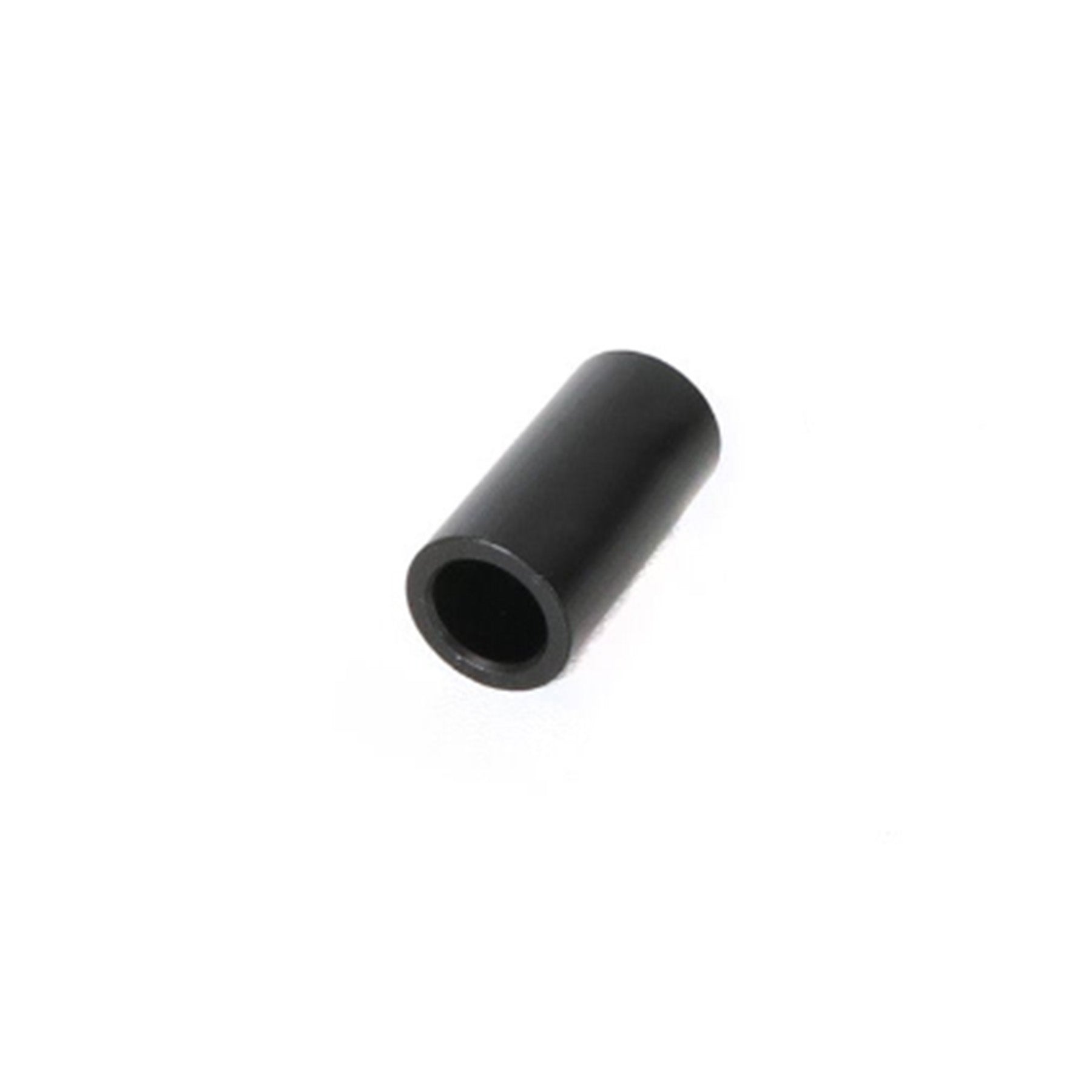 The Volae Black Anodized Aluminum Front Idler Spacer three quarter inch against a white background.