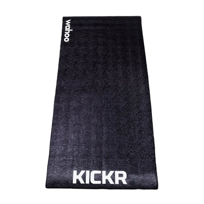 Top view of the Wahoo KICKR Bike Trainer Floor Mat for stationary bike trainers against a white background.