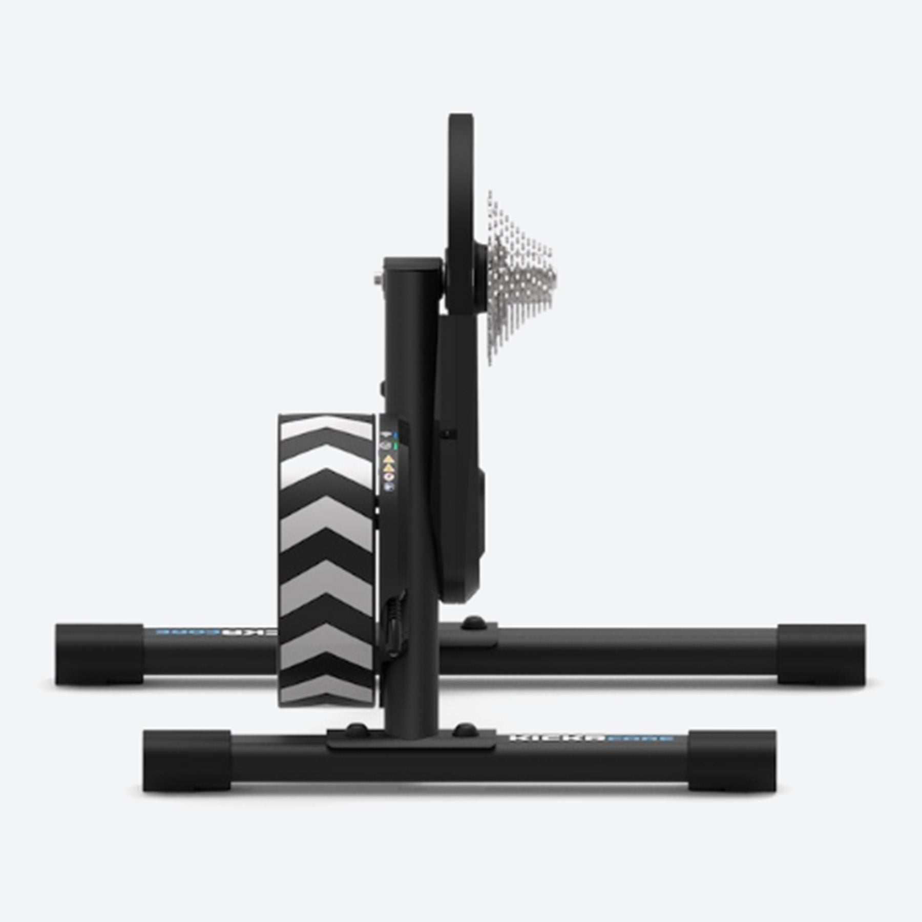 Rear view of a Wahoo KICKR Core 2 black bike trainer against a white background.