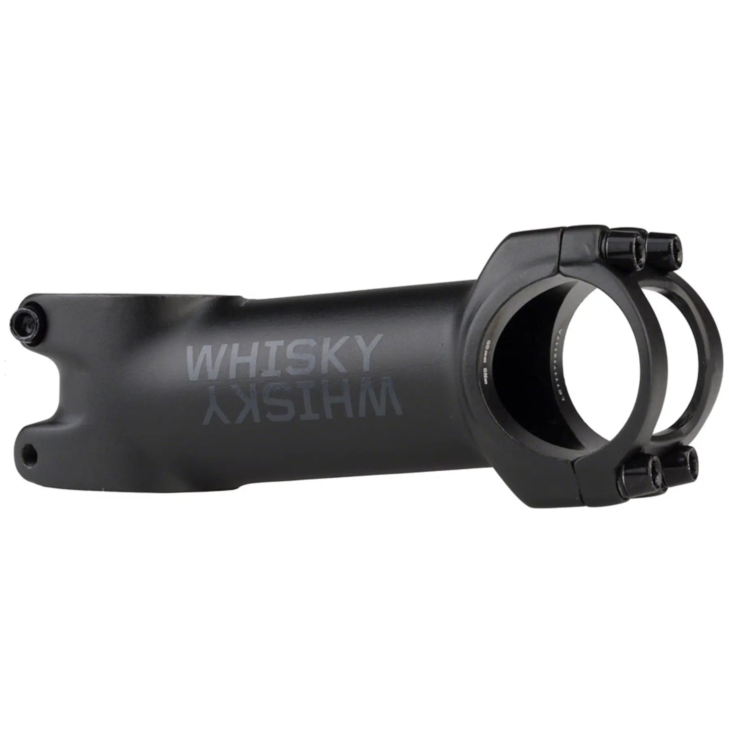 Side view of the WHISKY No.7 80mm Aluminum Black Stem against a white background.