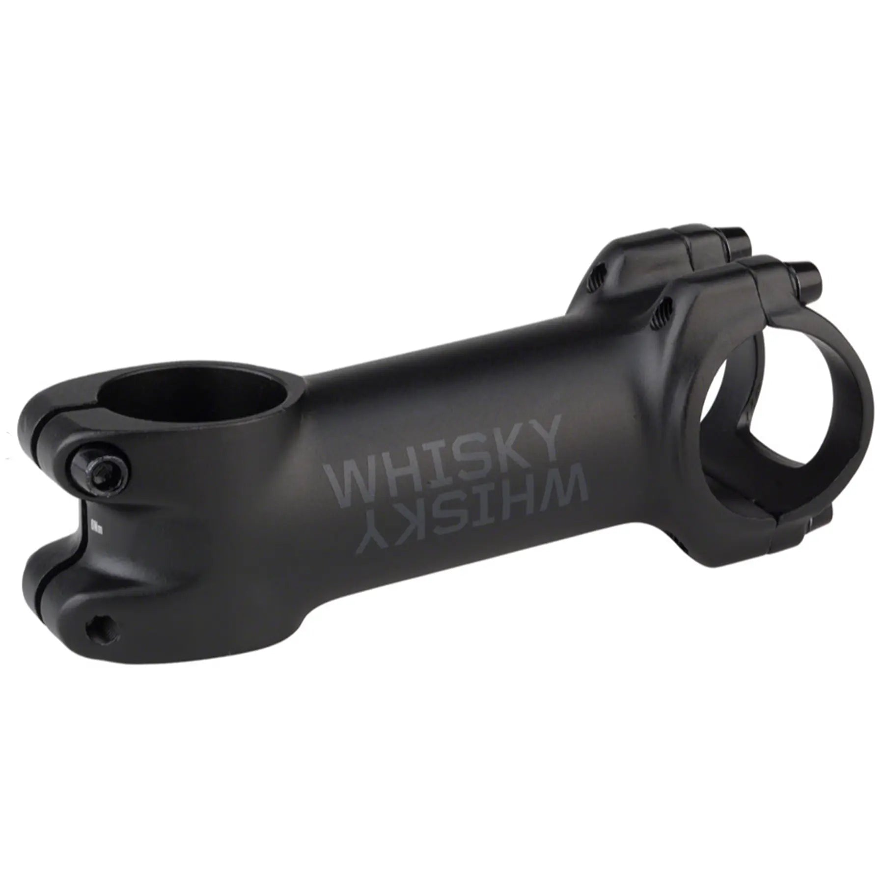 Side view of the WHISKY No.7 80mm Aluminum Black Stem against a white background.