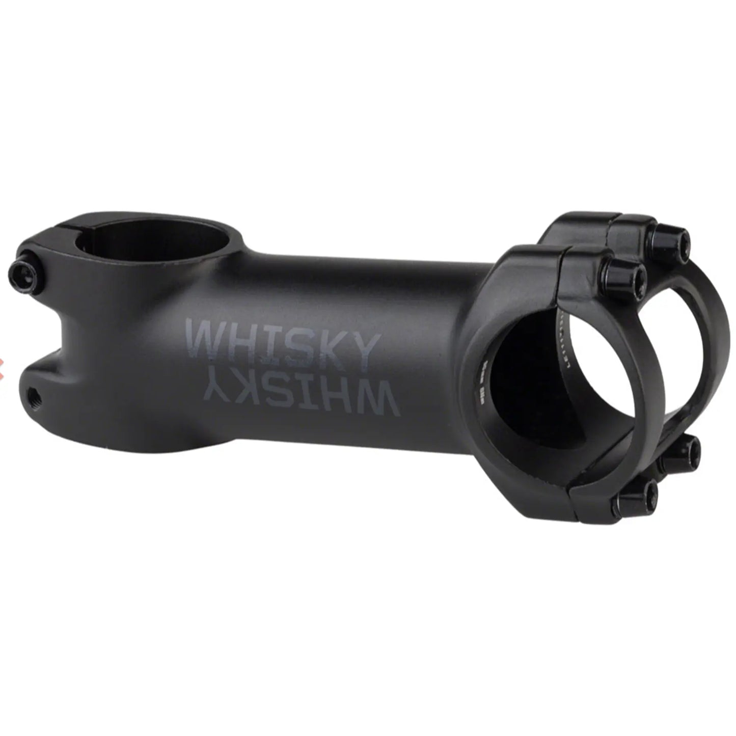Side view of the WHISKY No.7 80mm Aluminum Black Stem against a white background.
