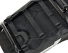Back view of 3 straps on an HP Velotechnik Premium Ergomesh black seat and cover