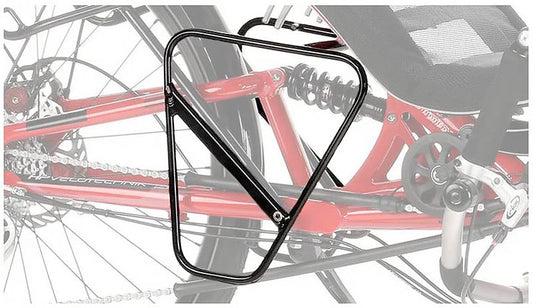HP Velotechnik Speedmachine Recumbent Bicycle Lowrider Rack shown mounted on bike
