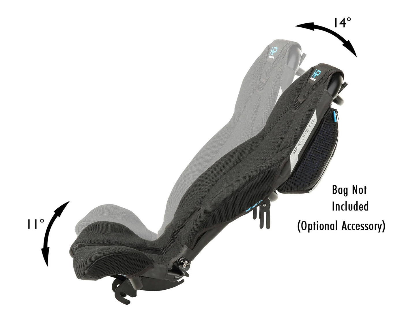 HP Velotechnik ErgoMesh Premium Seat on a white background.