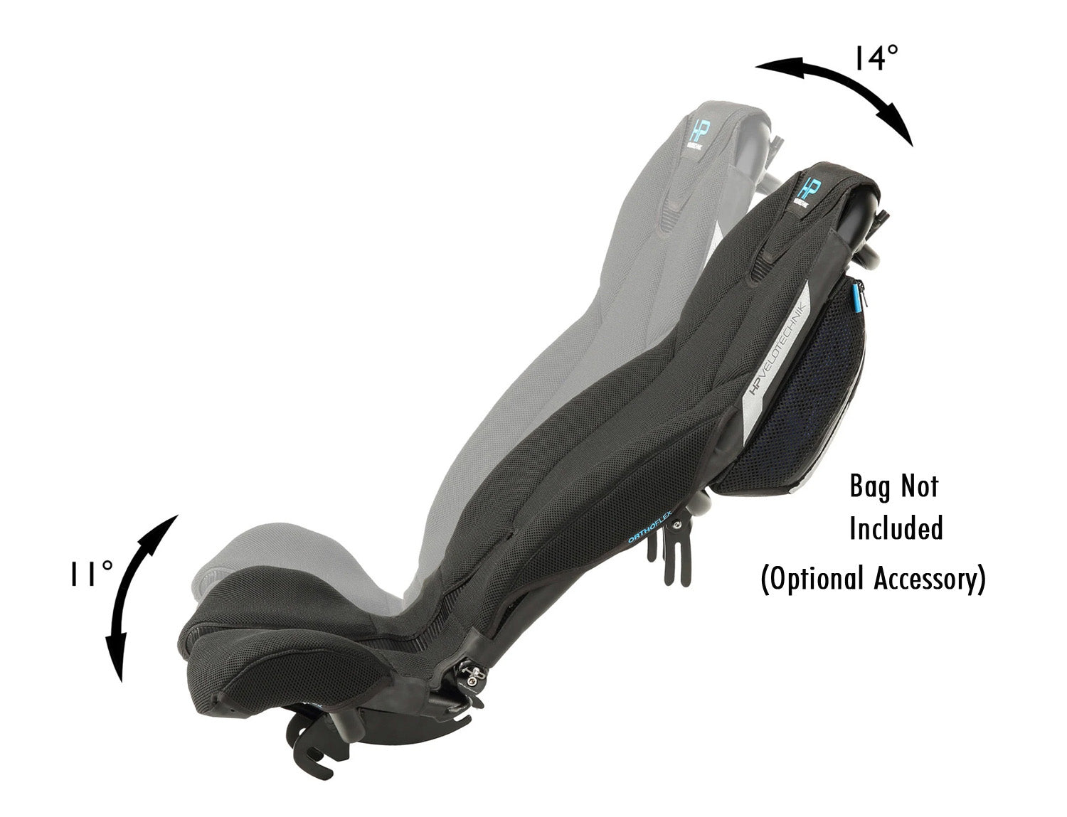 HP Velotechnik ErgoMesh Premium Seat on a white background.