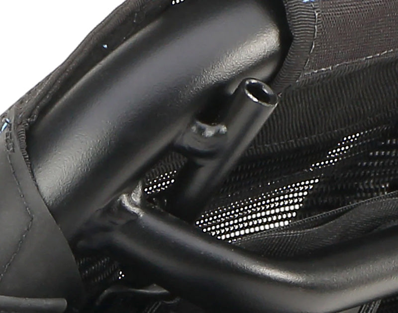 HP Velotechnik ErgoMesh Premium Seat on a white background. highlighting the flag pole hole