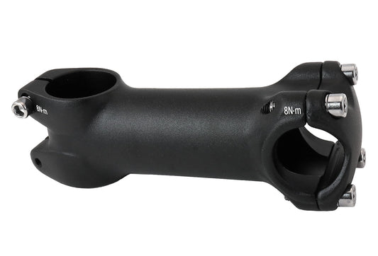 Black bicycle stem with 1 1/8 in steerer and 25.4mm clamp, for Gekko 26 and fx20/26 models.