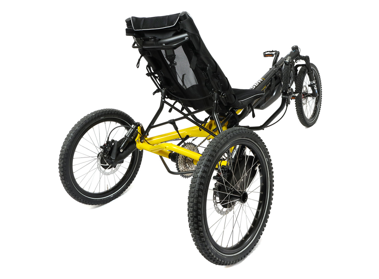 Hase Kettwiesel Cross Steps 6100  w/630 Wh Battery and 2A Charger Yellow Recumbent Trike
