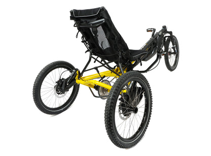 Hase Kettwiesel Cross Steps 6100  w/630 Wh Battery and 2A Charger Yellow Recumbent Trike