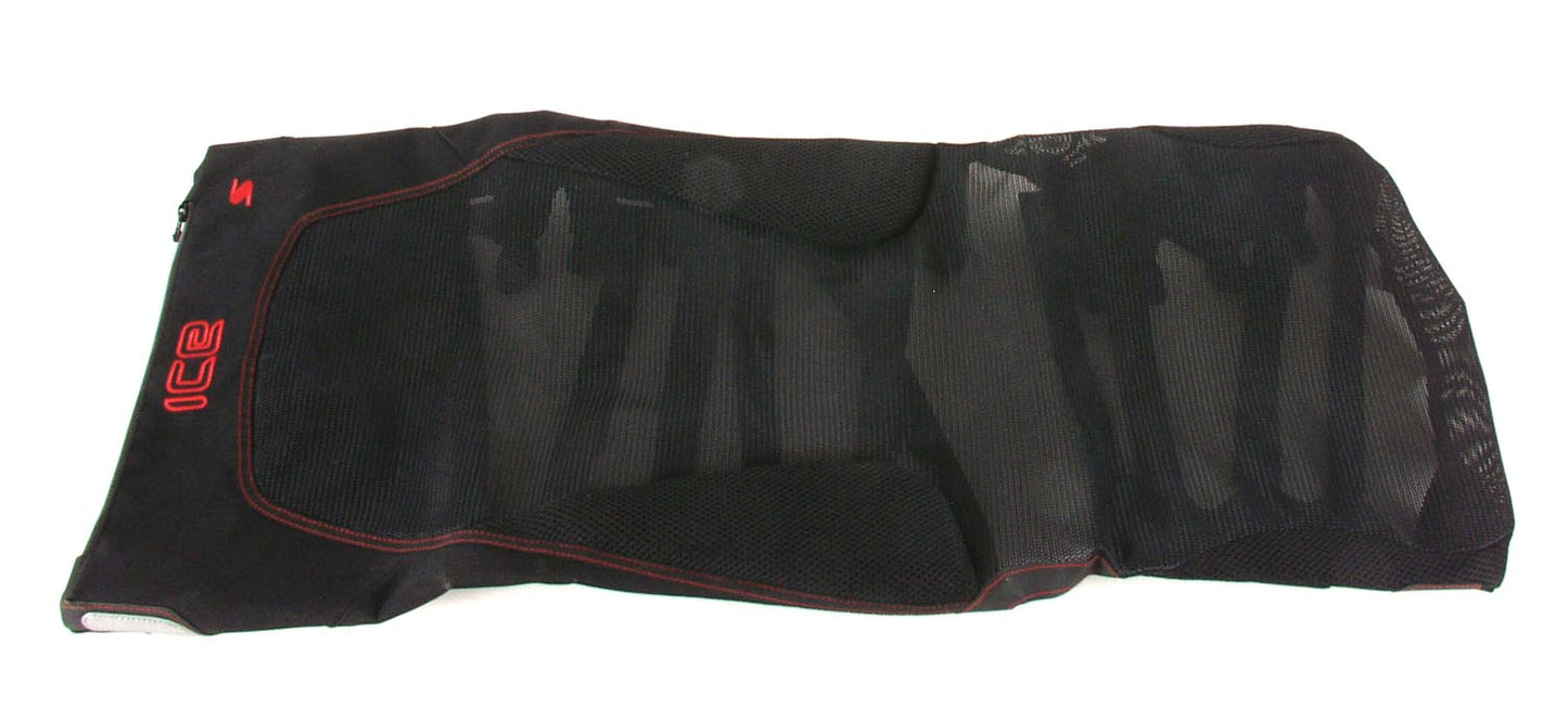 ICE Sprint ErgoFlow Seat Cover with Red Stitching n a white background